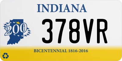 IN license plate 378VR