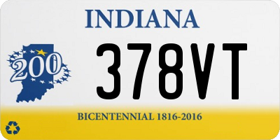 IN license plate 378VT