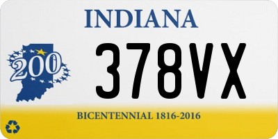 IN license plate 378VX