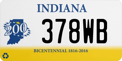 IN license plate 378WB