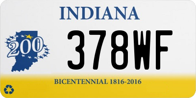 IN license plate 378WF