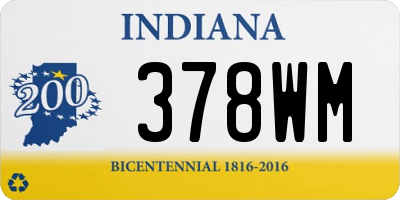 IN license plate 378WM