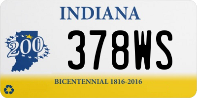 IN license plate 378WS