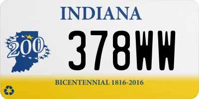 IN license plate 378WW