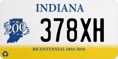 IN license plate 378XH