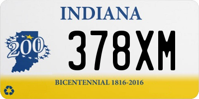 IN license plate 378XM