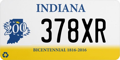 IN license plate 378XR