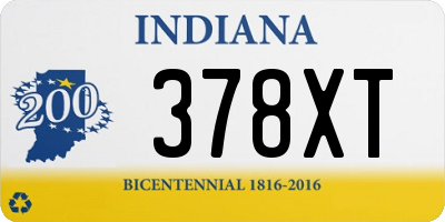 IN license plate 378XT