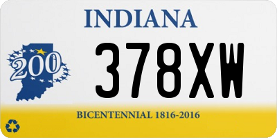 IN license plate 378XW