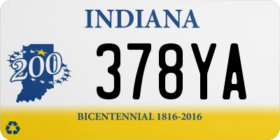 IN license plate 378YA