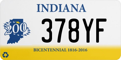 IN license plate 378YF