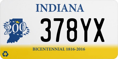 IN license plate 378YX