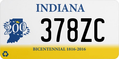 IN license plate 378ZC