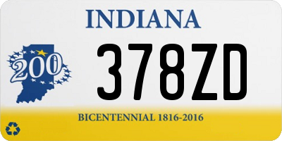 IN license plate 378ZD