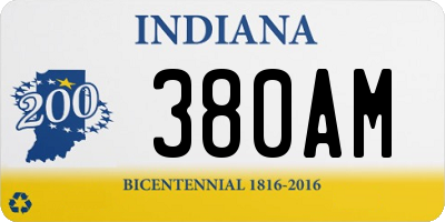 IN license plate 380AM