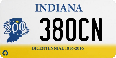 IN license plate 380CN