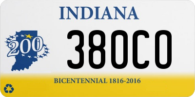 IN license plate 380CO