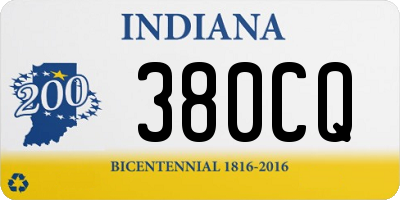 IN license plate 380CQ