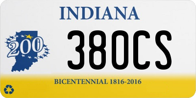 IN license plate 380CS