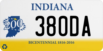 IN license plate 380DA