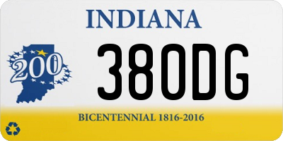 IN license plate 380DG