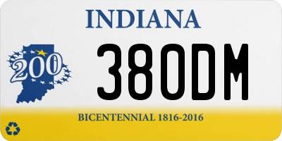 IN license plate 380DM