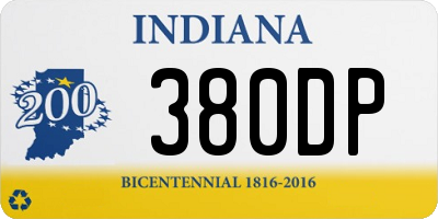 IN license plate 380DP