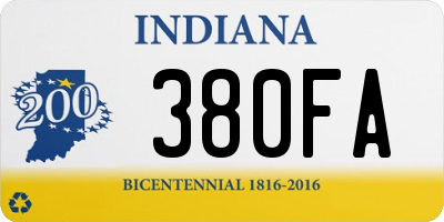 IN license plate 380FA