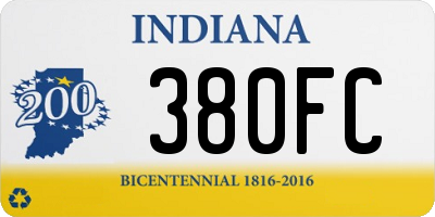 IN license plate 380FC