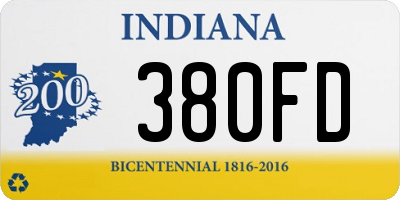 IN license plate 380FD