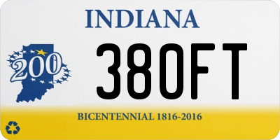 IN license plate 380FT