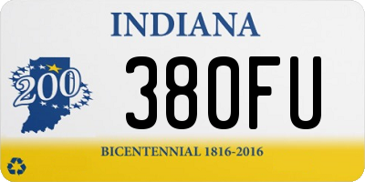 IN license plate 380FU