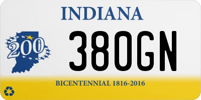 IN license plate 380GN