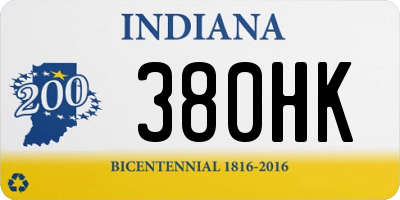 IN license plate 380HK