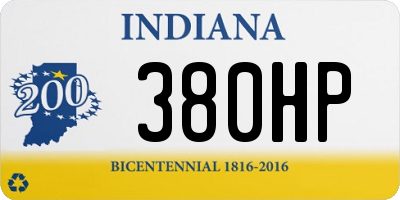 IN license plate 380HP