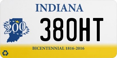 IN license plate 380HT