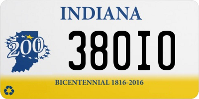 IN license plate 380IO