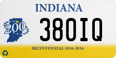 IN license plate 380IQ