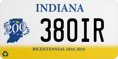 IN license plate 380IR