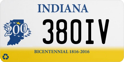 IN license plate 380IV