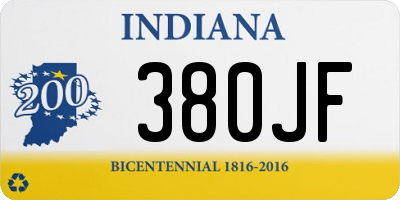 IN license plate 380JF