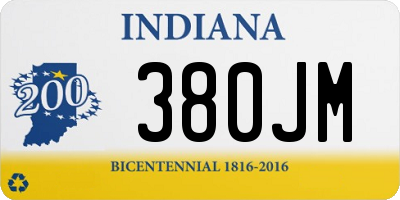 IN license plate 380JM