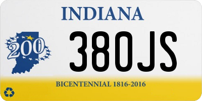 IN license plate 380JS