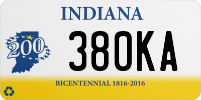 IN license plate 380KA