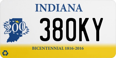 IN license plate 380KY