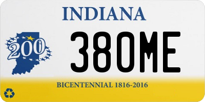 IN license plate 380ME