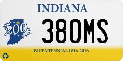 IN license plate 380MS