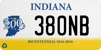 IN license plate 380NB