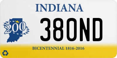 IN license plate 380ND