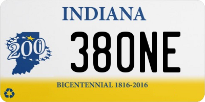 IN license plate 380NE